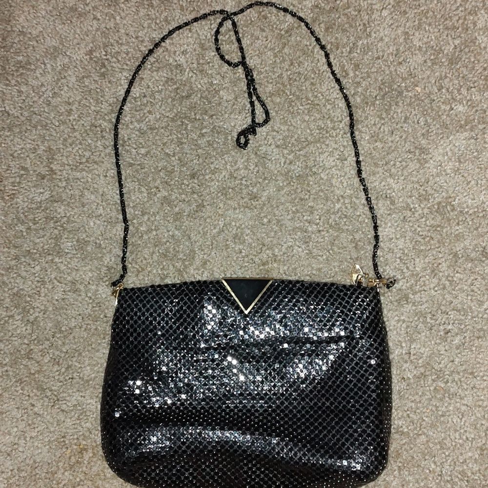 Warren Reed vintage black metal mesh handbag purse